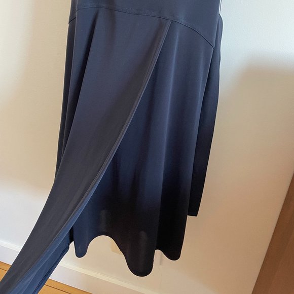 BCBG Maxazria faux wrap midi dress in navy. Size small. - Picture 7 of 13